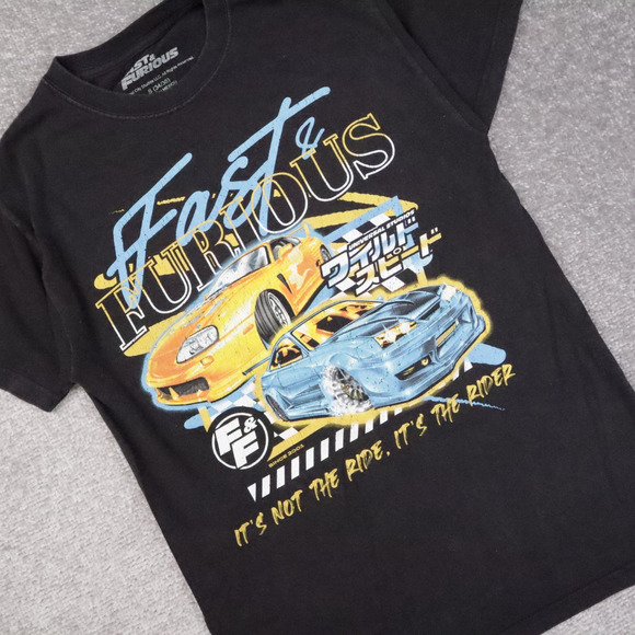 Universal Studios Fast & Furious Cars Youth Small Black Short Sleeve T-Shirt - Picture 8 of 9